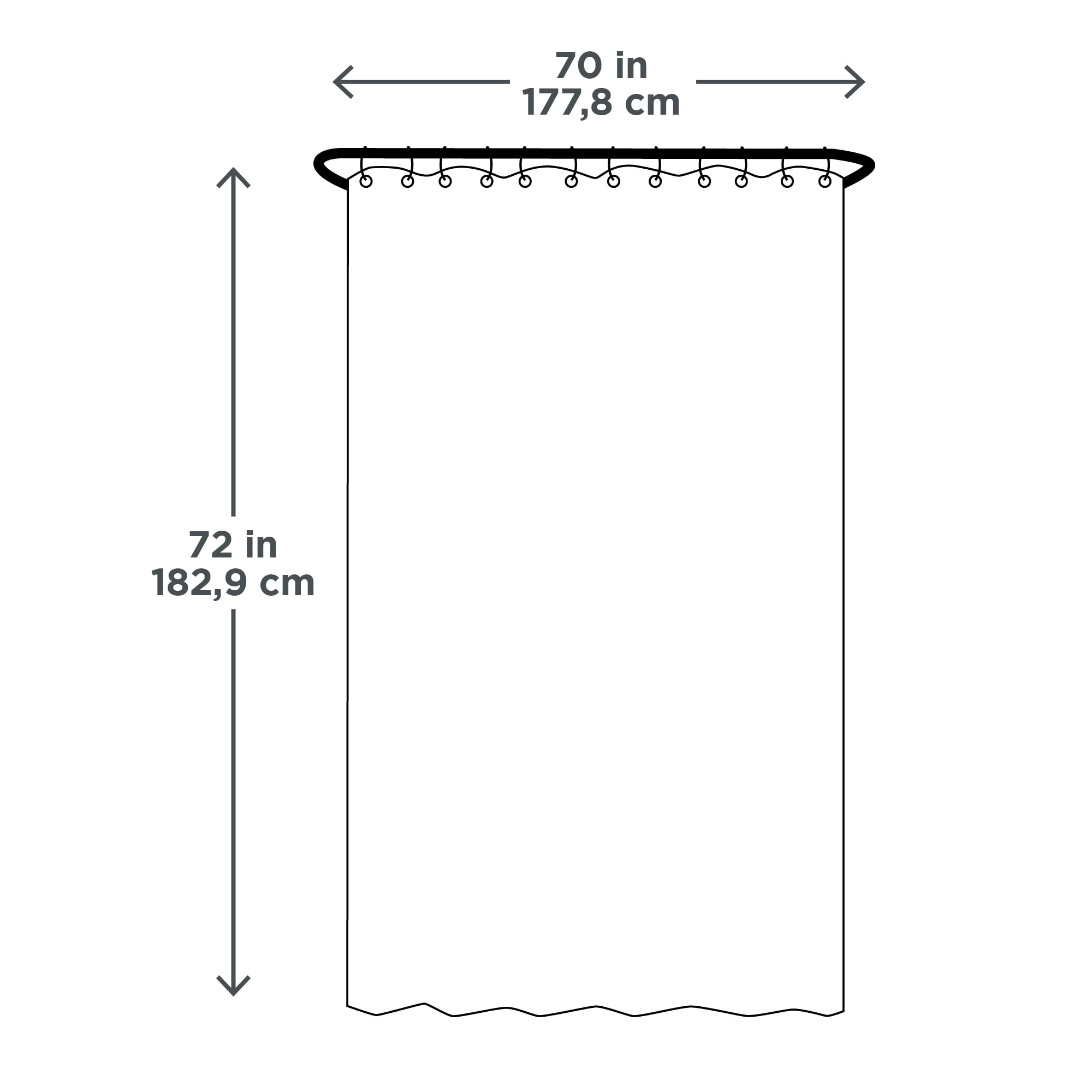 Doublure de douche imperméable en tissu Better Homes & Gardens, 178 x 183 cm, havane