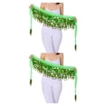 thumbnail image 2 of Transemion Wide Application Belly Dance Sequined Waist Versatile And Stylish Waist dark green 2Set, 2 of 6