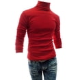 thumbnail image 5 of Chandail à Col Montant en Coton Chaud d'Hiver pour Hommes, Chandail, Hauts, Col Roulé, 5 of 5
