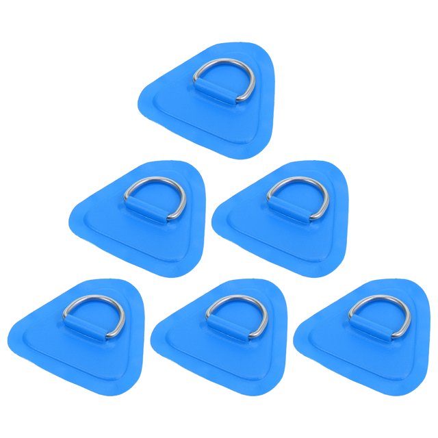 Unique Bargains 6 Pcs Écusson Anneau en D PVC Acier Inoxydable Forme Triangle Coussin Anneau en D Vert pour Kayak Canot Pont