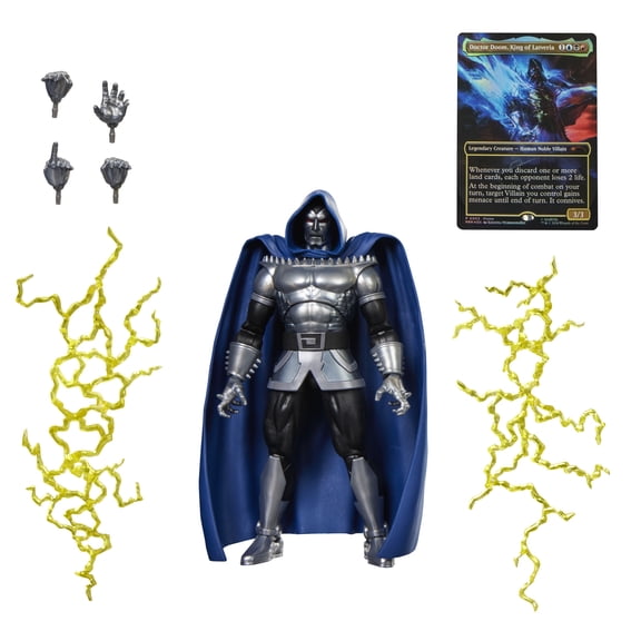 Marvel Legends Series Magic: The Gathering Super-héros Marvel, figurine Docteur Doom 2099 avec carte à collectionner premium exclusive