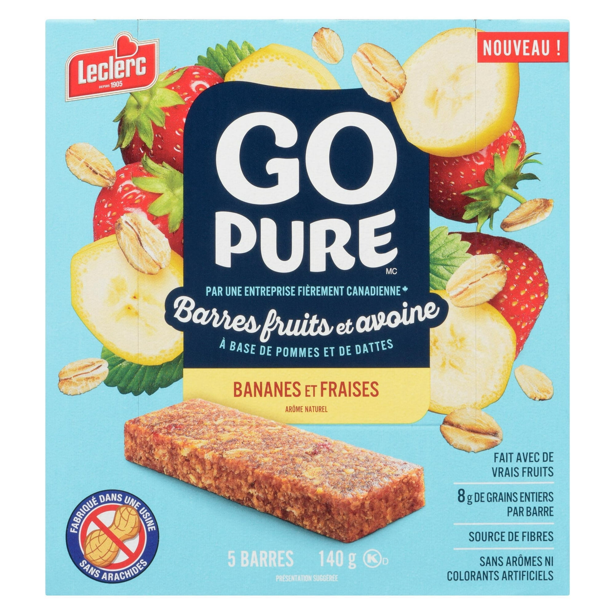 Go Pure Barres aux Fruits & à l'Avoine Banane & Fraise