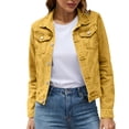 thumbnail image 3 of Women's Classic Button Down Denim Jacket With Front Pockets Stylish Casual Coat, 3 of 8