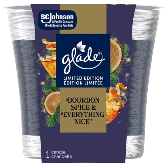 Glade® Scented Candle Air Freshener, Smooth Bourbon & Oak