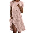 thumbnail image 1 of Mgmyaa Robe d'Été Décontractée pour Femme à Manches Courtes, Midi à Boutons, Robe de Plage, de Voyage et de Vacances, 1 of 6