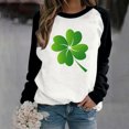 thumbnail image 2 of QIPOPIQ T-Shirts à Manches Longues à Col Rond pour Femmes T-Shirts de la Saint-Patrick T-Shirts Amples pour Dames T-Shirt Imprimé Shamrock T-Shirt Vert Porte-Bonheur Haut T-Shirt à Col Rond T-Shirts de la Saint-Patrick Offres, 2 of 4