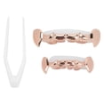 thumbnail image 2 of Hip Hop False Teeth Set Reusable Unfading Copper Halloween Festival Teeth Decoration Brace Rose Gold, 2 of 14