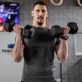 thumbnail image 2 of Soozier 2 x 15 lbs Rubber Dumbbells Weight Set for Body Fitness Training, 2 of 9