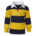 thumbnail image 1 of Sportoli Boys 100% Cotton Wide Striped Long Sleeve Polo Rugby Shirt, 1 of 7