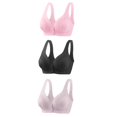 thumbnail image 4 of Timegard 3pc Wireless Bras for Women Front Closure Full Support Wide Strap Comfort Breathable Everyday Bra, 4 of 4