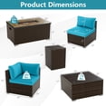 thumbnail image 3 of Costway 7 Pieces Outdoor Furniture Set with 32" Fire Pit Table and Propane Tank Cover Turquoise, 3 of 10