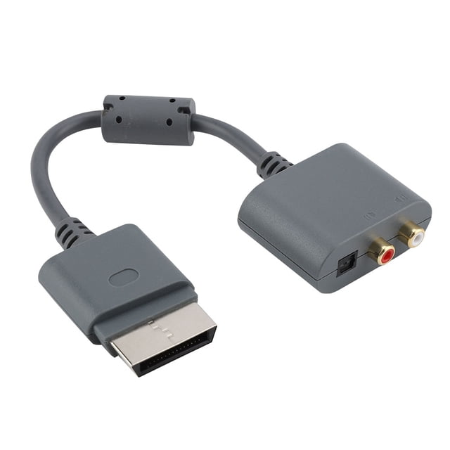 Câble Audio Pratique, Adaptateur Audio Optique, Adaptateur Audio pour Xbox360. un Adaptateur Audio Gris en ABS avec Embouts de Connecteur Semi-Plaqués Or pour des Performances de Câble Supérieures et une transmission Audio Sans Perte. Doté d'Une Sortie Audio Optique et de Connecteurs RCA pour Systèmes Stéréo Non Pris en Charge. Conçu pour Acheminer la Vidéo vers des HDTV Lors de la Direction de l'Audio vers des Systèmes de Cinéma Maison. Longueur Complète de 30 cm (11,8 Po) et Pèse Environ 77 g.