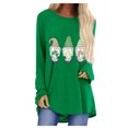 thumbnail image 1 of QIPOPIQ T-Shirts à Manches Longues pour Femmes à Col Rond T-Shirts de la Saint-Patrick Tunique T-Shirt Imprimé Shamrock T-Shirt Vert Lucky T-Shirts de la Saint-Patrick T-Shirt à Col Rond Chemises de Fête Offres, 1 of 5