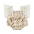 thumbnail image 1 of Baby Girls Sweet Style Romper  Summer Autumn Infant Mesh Splicing Rhinestone Faux Pearl Decoration Sleeveless Jumpsuit, 1 of 7
