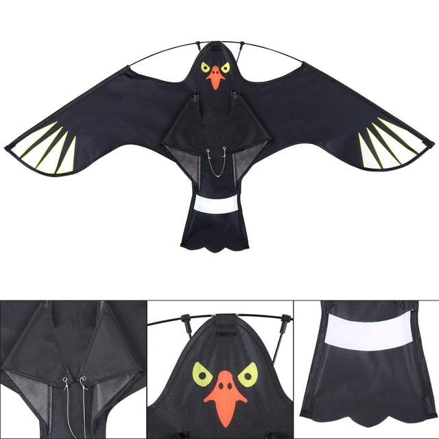 generic Bird Scare Kite Eagle Design Black Plastic Flying Falcon Decoy Outdoor