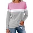 thumbnail image 2 of Pxiakgy Vente Chaude!! Tunique à Blocs de Couleur pour Femmes Hauts Décontractés à Manches Longues Col Rond Pull Tunique à Blocs de Couleur pour Femmes Hauts Décontractés à Manches Longues Col Rond Pull Rose TTG, 2 of 7