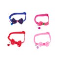 thumbnail image 4 of HEATSHAKING 4Pcs Adjustable Bowknot Dog Collar with Bell Assorted Colors Stylish Pet Supplies, 4 of 8