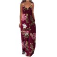 thumbnail image 1 of CEHVOM Robes d'Été pour Femmes Décontractées Boho Imprimées à Bretelles Anneau Plage Longue Robe Maxi avec Poches, 1 of 5