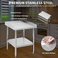 thumbnail image 3 of GloryStar NSF Certified Stainless Steel Commercial Work Table, Adjustable Height Legs, 400 Lbs Capacity, 2" Edge Baffle, 3 of 7