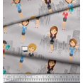 thumbnail image 2 of Soimoi Modal Satin Fabric Business Girl Printed Craft Fabric by the Yard 42 Inch Wide, 2 of 3