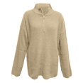 thumbnail image 4 of IMENGL Chandail Col Roulé à Manches Longues Fermeture à Glissière 1/4, Beige 2TG, Taille M-2TG, 4 of 7