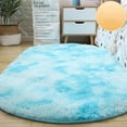thumbnail image 1 of Hxlamzoo Fluffy Oval Area Rug, Soft Tie Dye Rug, Shaggy Colorful Rug, for Bedroom, Living Room, Teen Dorm, Baby Nursery, 11 Colors & 3 Sizes, 1 of 6