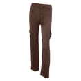 thumbnail image 4 of Dvkptbk Cargo Pants Pantalon Femme Mode Couleur Unie Taille Haute à Bouton Poche Pantalon de Travail Pantalon Décontracté Pantalon Ample Extensible Pantalon à Jambe Grand, 4 of 5