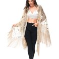 thumbnail image 2 of Womens Oversize Hand Beaded Fringed Sequin Evening Shawl Wrap, 2 of 5