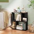 thumbnail image 2 of Costway 1 PCS 3-Tier Bookshelf Geometric Bookcase Side Table with Open Storage Display Shelf Black, 2 of 10