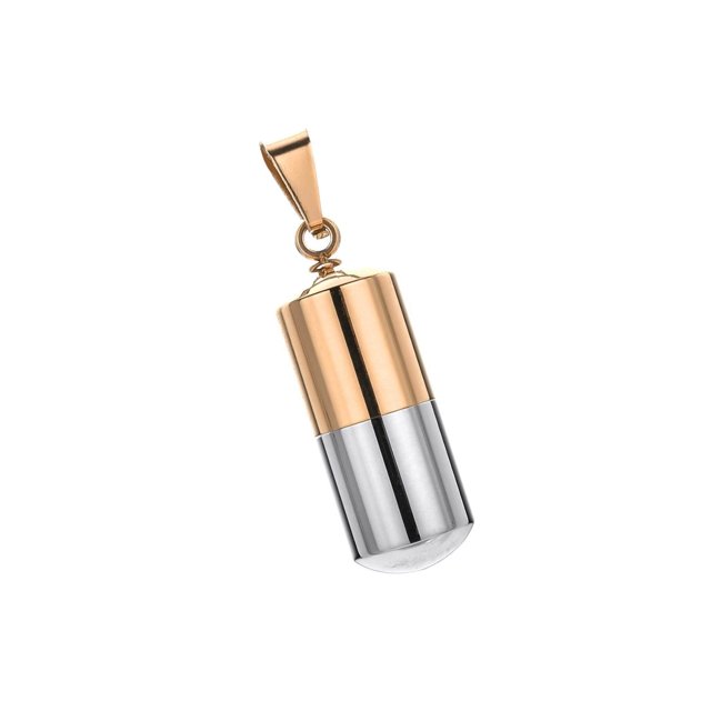 Collier Pendentif Tube en Acier Inoxydable Collier de Prière Creux Étui Capsule pour Bijoux Cendres
