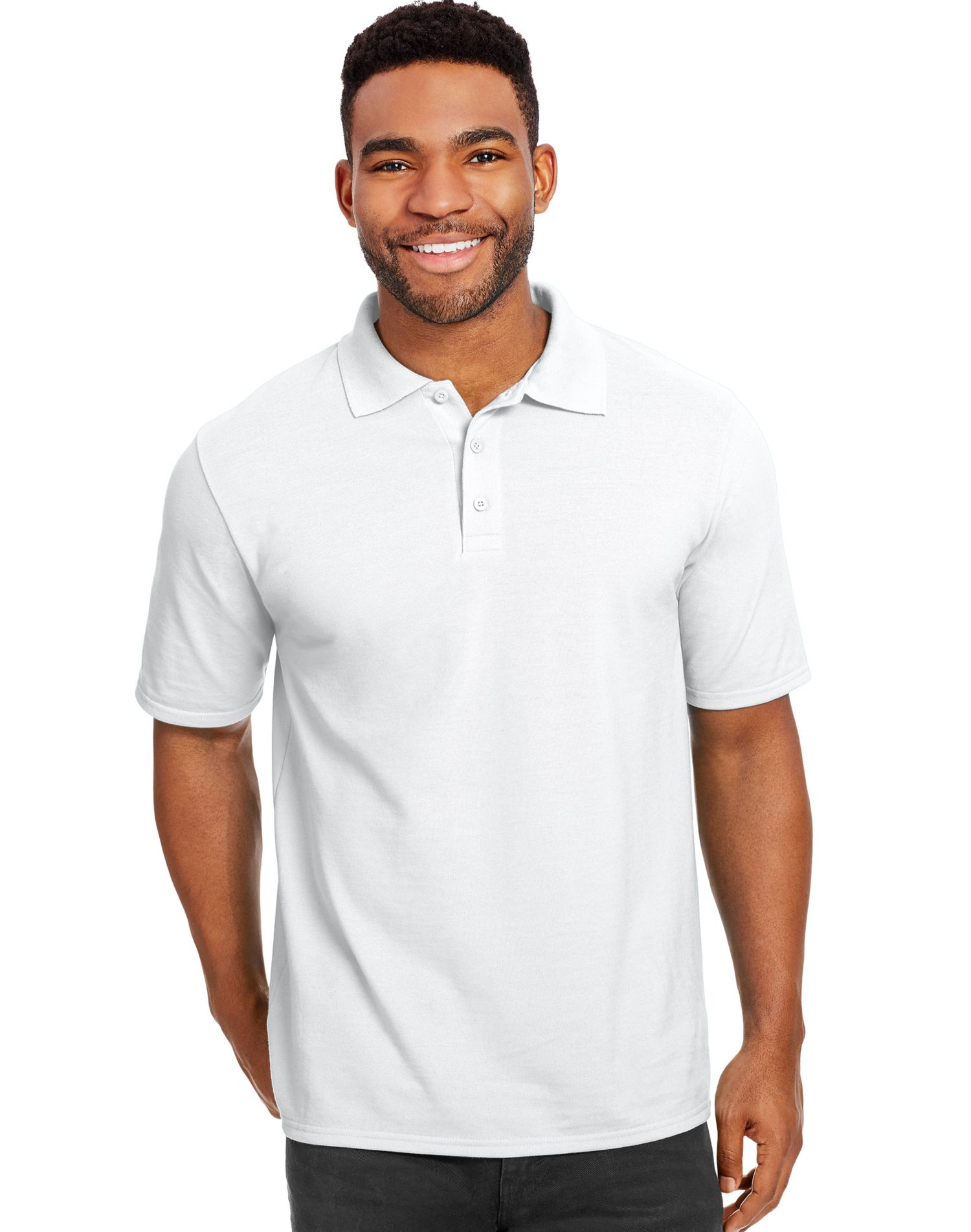 Hanes Polo Piqué Frais X-Temp pour Hommes, G, Blanc