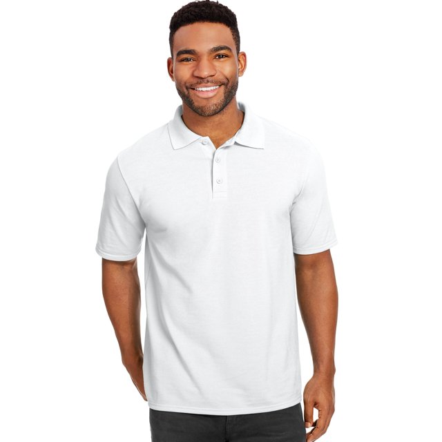 Hanes Polo Piqué Frais X-Temp pour Hommes, G, Blanc