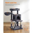 thumbnail image 3 of Cat Tree Small Cat Tower with Widened Perch for Large Cats Indoor Kittens cm MultiLevel Cat Condo Scratching Posts and Ramp Door Cat Cave Cat Basket Light UPCTW, 3 of 9