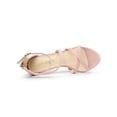 thumbnail image 4 of BLISSFUL STEP Outfit Women's Shoes Strappy Stiletto Heels Platform Ankle Strap Open Toe Faux Suede Sandals Dust Pink 10, 4 of 7
