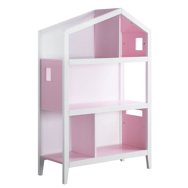 ACME Doll Cottage Bookcase in White & Pink
