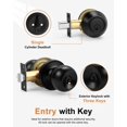 thumbnail image 3 of Probrico Black Keyed Alike Entry Knobs Front Door Locks Exterior Lockset and Single Cylinder Deadbolt Combination Set 2 Pack, 3 of 5