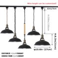 thumbnail image 3 of FSLiving J Track Pendants Lighting Iron Art Iron Macaron Black Decoratefor Instant Pendant Light for Cabinet Kitchen Island Customizable Track Lighting Bulbs Not Included - 3 Lights, 3 of 7