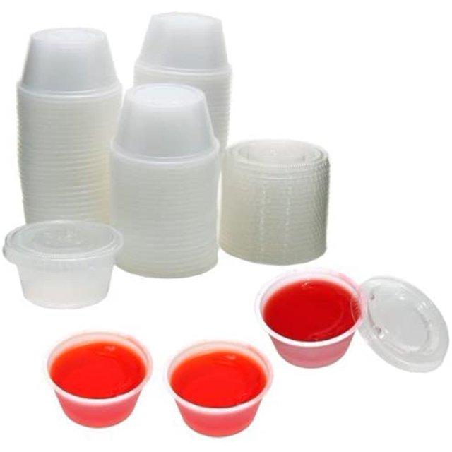 Polar Ice Disposable Plastic Glasses with Lids, 2-Ounce, Translucent, 250-Pack