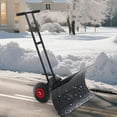 thumbnail image 1 of Snow Shovel Heavy Duty Snow Pusher with 39" Extra Wide Plastic Blade, 5-Level Adjustable Height, 25cm Wheels, Ergonomic Double Rod Handle for Driveways & Sidewalks, 1 of 8