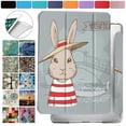 thumbnail image 1 of iPad 7.9 Inch Mini 3 Mini 2 Mini 1 Gen [Mini 3rd 2nd 1st ] A1599 A1489 A1432 MH3F2LL/A MH3G2LL/A MH3E2LL/A Shock Proof Magnetic Dual Angle Stand with Honeycomb Pattern Printed Cover - Bunny Hat, 1 of 8