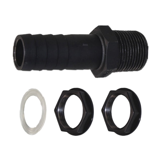 DOLITY Barrel Rain Conduit de Baril, Buse de Boyau, et Connecteur de Raccord de Base de Baril pour Réservoir de Débordement avec une Sortie de 25 mm. le Connecteur Noir Présente une Conception à Filetage Externe pour une installation Facile et Comprend Deux Écrous de Fixation et une Laveuse. Convient aux Barils de Pluie, aux Réservoirs d'Eau, aux aquariums et aux Étangs.