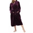 thumbnail image 2 of Womens Robes Plush Fleece Hooded Bathrobe Thick Nightgown with Pockets Sleepwear Deep Robe M, 2 of 8