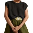 thumbnail image 1 of Women Solid Color Sweater Vests Crew Neck Cap Sleeve Loose Pullovers, 1 of 7