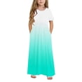 thumbnail image 2 of Rbaofujie Robe à Fleurs pour Petites Filles Robe Maxi à Fleurs Robe Décontractée à Manches Courtes à Fleurs Tenue pour Filles Taille 3-14 Ans, 2 of 9