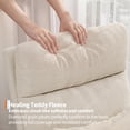 thumbnail image 2 of Modern High-Back Rocking Chair in Soft Lamb Fleece - Comfortable Glider with Pillow & Side Pockets, Supportive Seat for Nursery & Bedroom, White, 2 of 8
