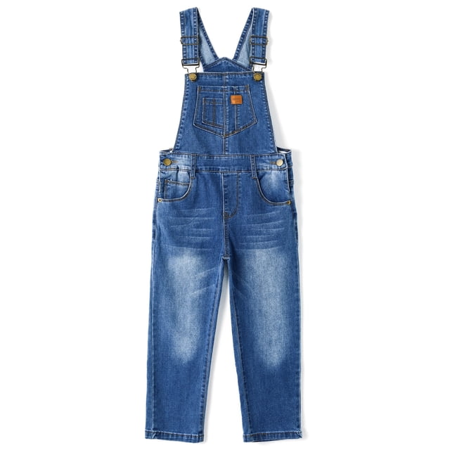 KIDSCOOL SPACE Salopette en Jean pour Fille, Bleu Pâle, Extensible, 2 à 3 Ans