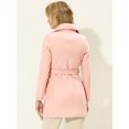 thumbnail image 4 of INSPIRE CHIC Manteau Trench Long pour Femme, Mignon, à Col Rabattu, à Simple Boutonnage, avec Ceinture, 4 of 7