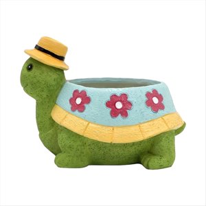 Pot de planteur de fleurs de tortue mignonne pour les pots de plantes à sucent intérieur et extérieur, Plantes affichage bureau Résine Pots Fleur,1 x pots de fleurs