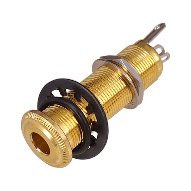 Professional Stereo Output Threaded Output 1/4 Inch Input Rustproof Output Wear-resistant Exquisite Socket Plug Electric Guitar Accessories Parts Gold