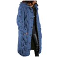 thumbnail image 1 of Women‘s Long Large Classic Cardigans Cable Knit Hood Sweater Oversized Button Duster Coat with Pocket 2024, 1 of 4